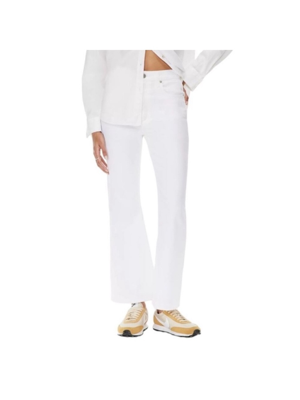 ARITZIA x Denim Forum The Twiggy 60's High Rise Flare Size 28 White